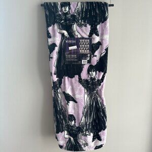 New Wednesday Addams 50x70 Blanket Netflix Viral Purple Black Crow Halloween
